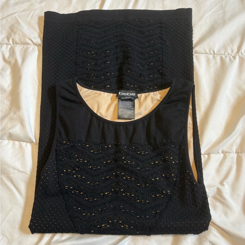 Bebe Cream and Black Top